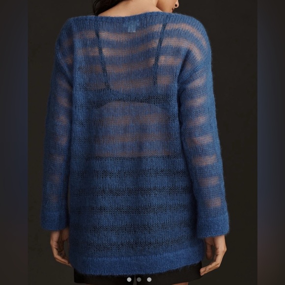 Maeve anthropologie Sheer blue Pullover Sweater womens sz XS Excellent condition - Picture 2 of 6
